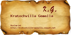 Kratochvilla Gemella névjegykártya